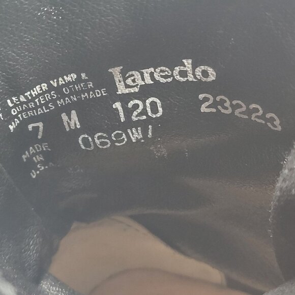 Laredo Kilte Roper Women's Black Leather Lace up Western Boots US Size 7M - Picture 12 of 12